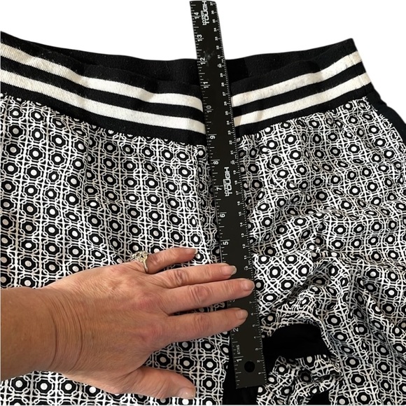 Vanilla Star size large Black & White print silky joggers black tux strip - Picture 5 of 14